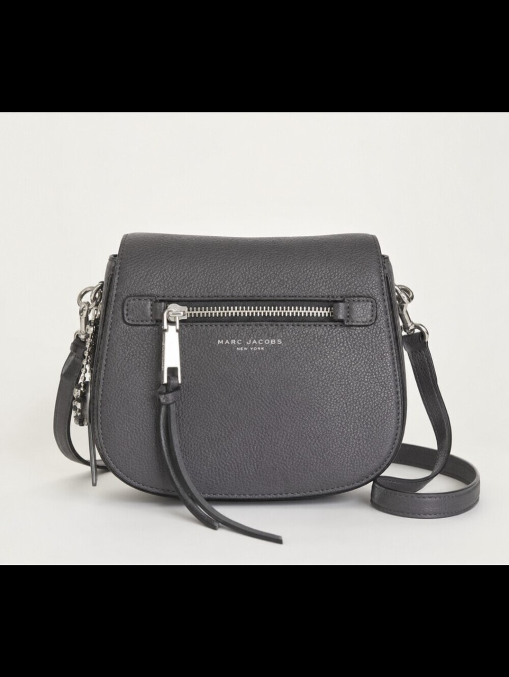 Marc Jacobs Grey Leather Recruit Nomad Saddle Bag